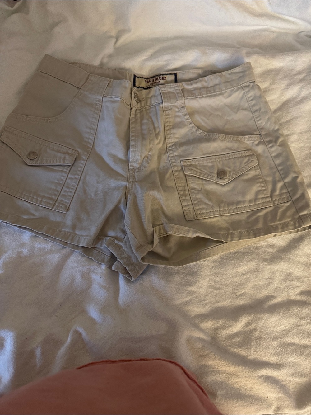 Paris Blues Women's Light Cream Cargo Shorties